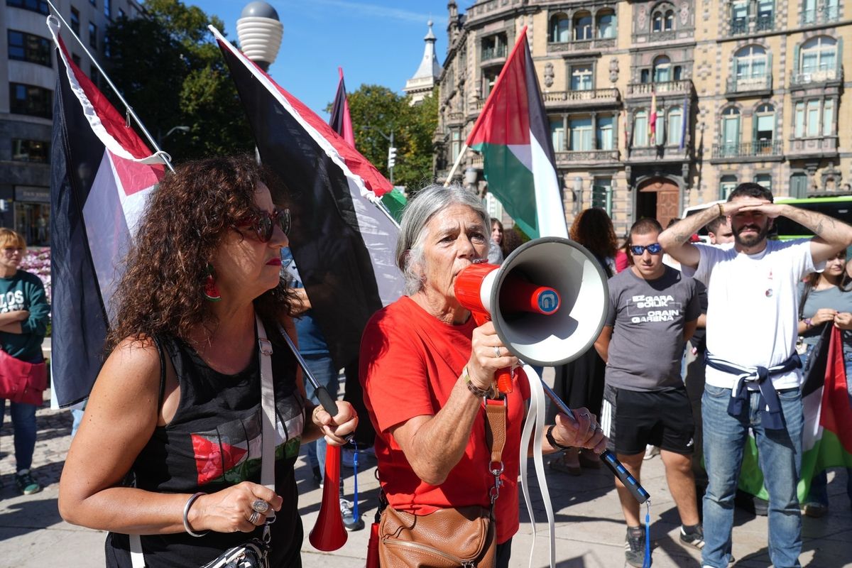 Manifestación en Bilbao en apoyo al pueblo palestino y a la flotilla