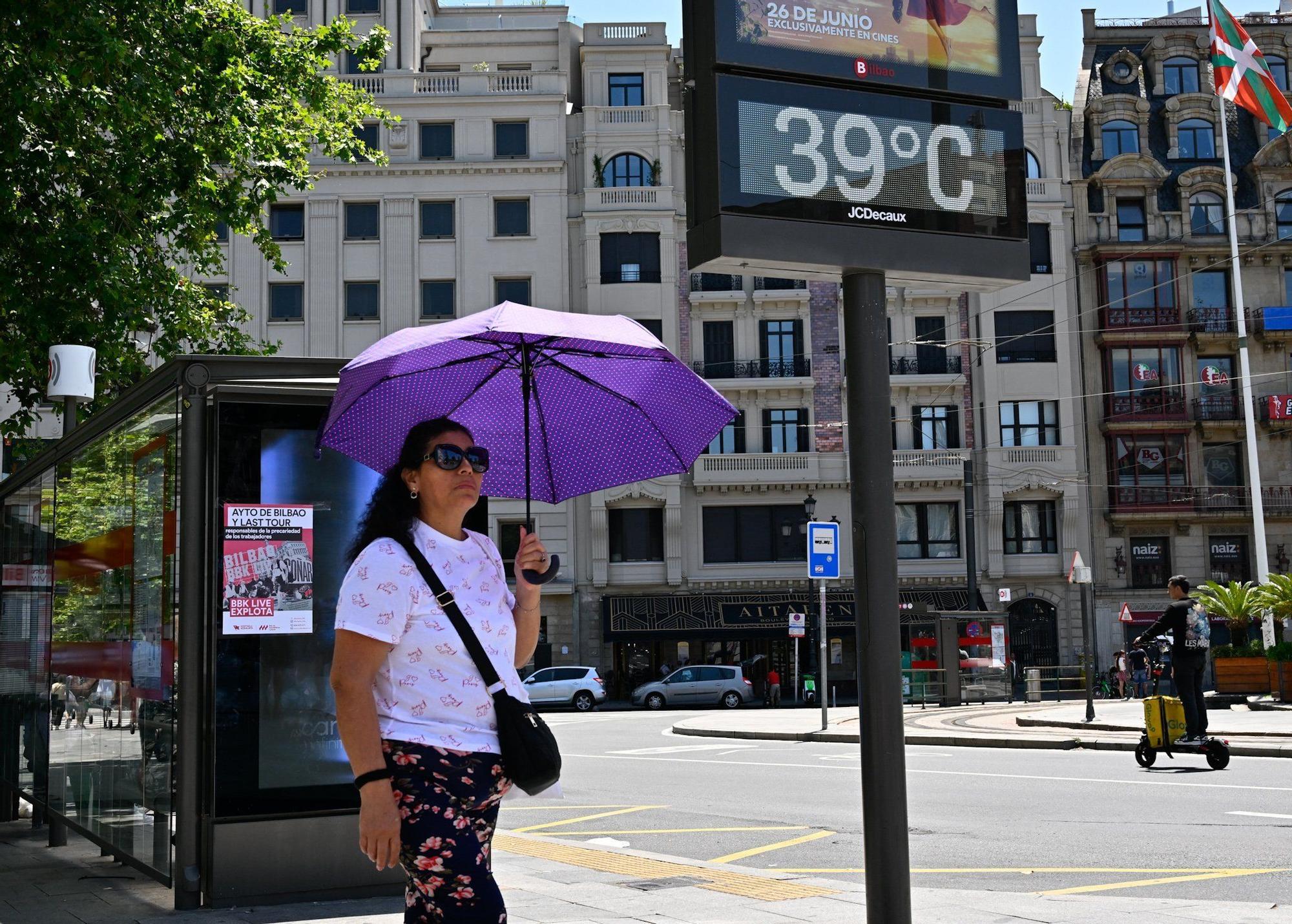 En imágenes: Bilbao supera los 40ºC el sábado