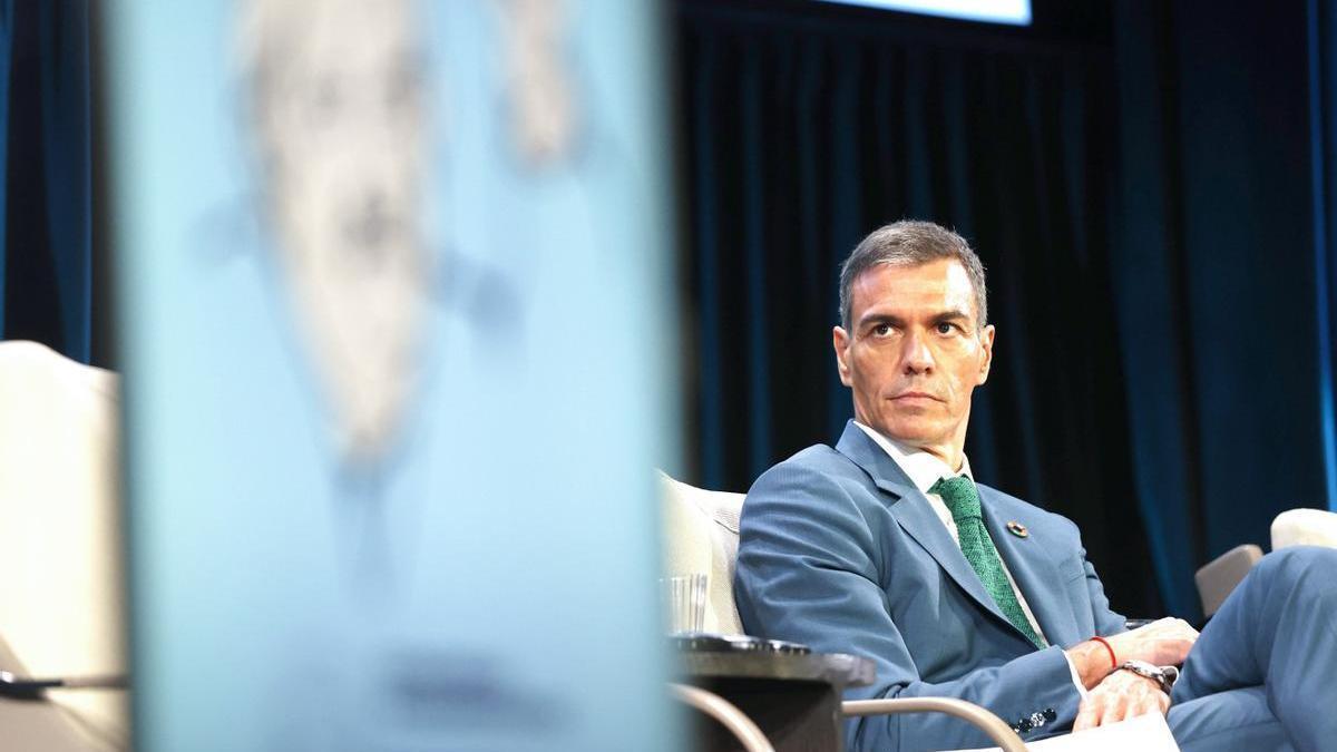 Pedro Sánchez participa en un evento titulado &#039;Democracia Siempre&#039; en Nueva York.