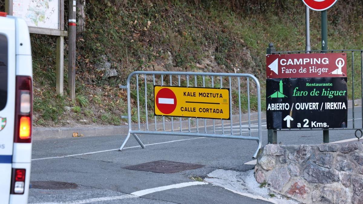 Carretera del faro de Higer cortada por el incendio