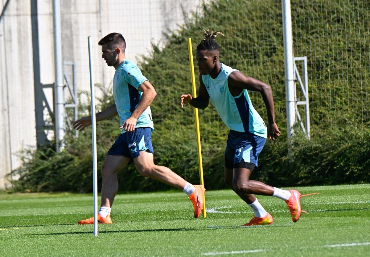 Entrenamiento del Athletic tras el partido ante el Borussia