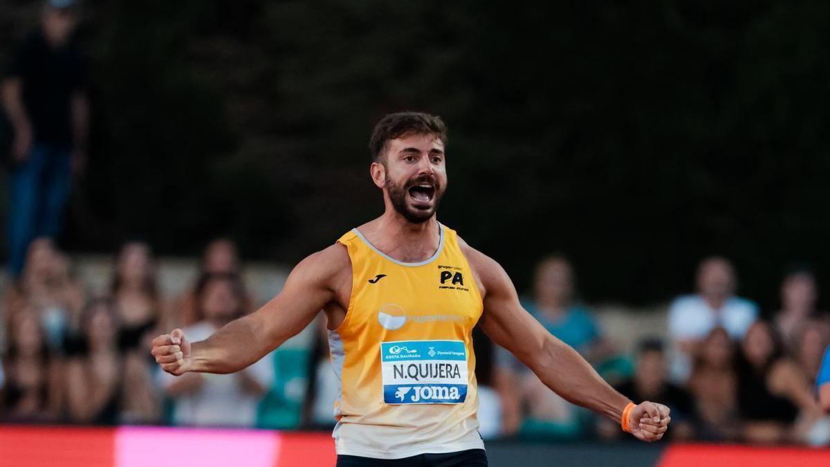 Nico Quijera, después de un lanzamiento en el Campeonato de España.