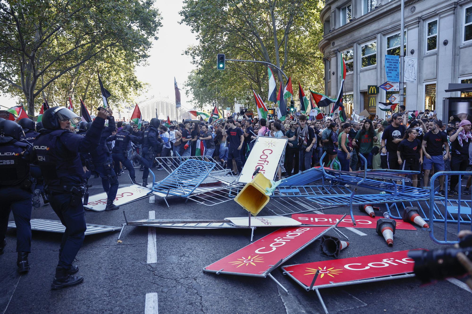 Cargas policiales en Madrid contra los manifestantes propalestina