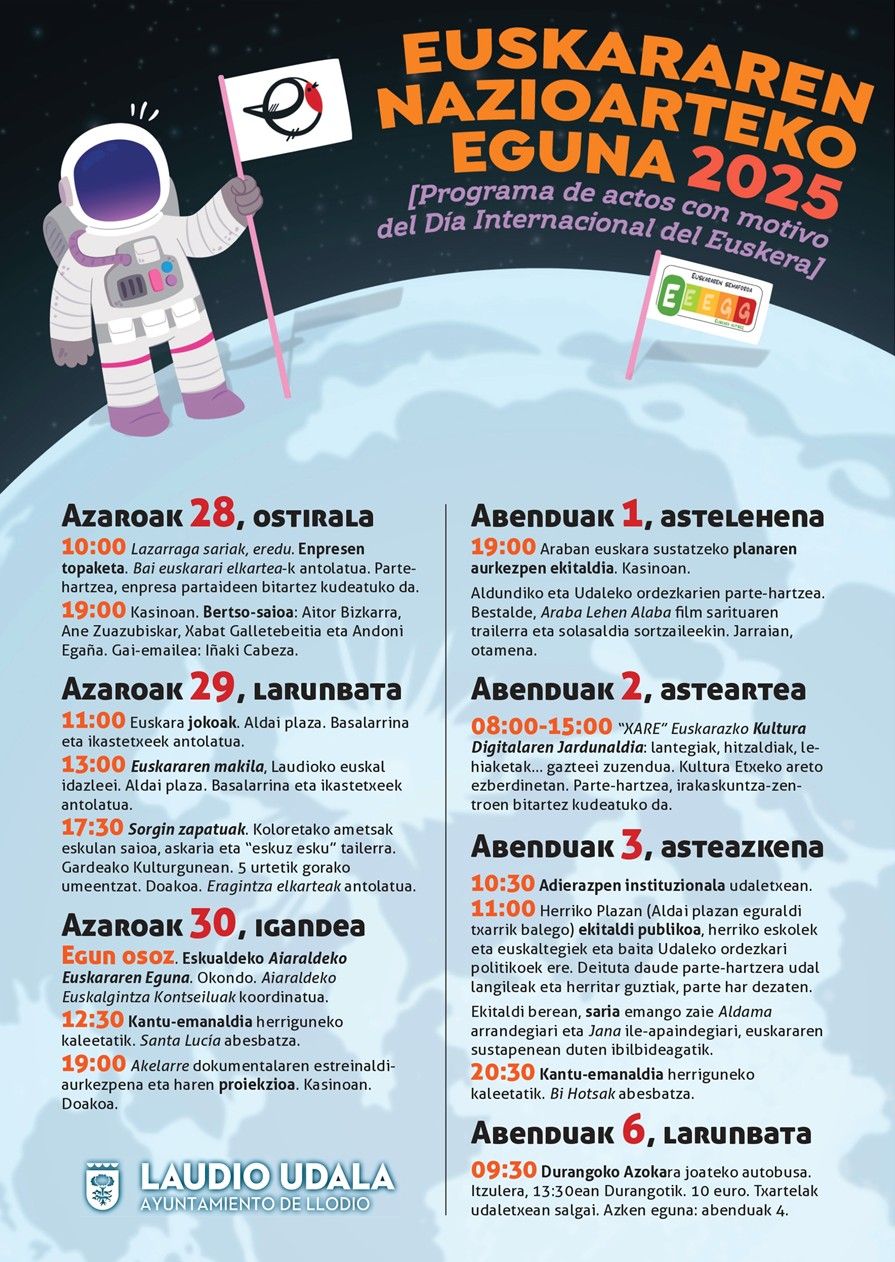 Programa Día Internacional del Euskera en Laudio