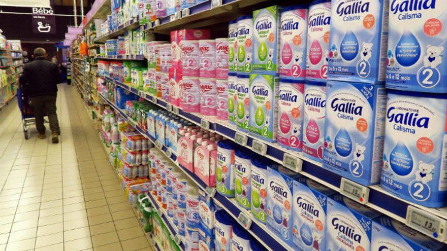 Leche infantil de marcas francesas no afectadas por el escándalo de Lactalis.