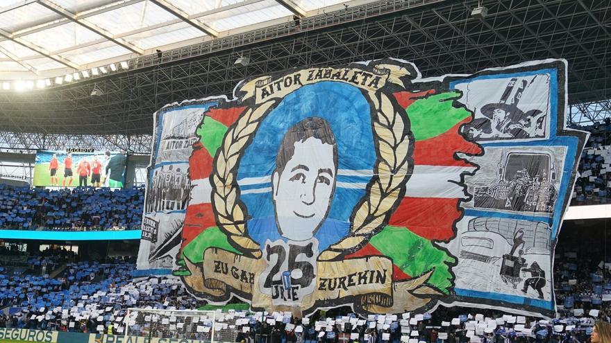 Tifo de Aitor Zabaleta: la denuncia de Bultzada y la versión de la Real