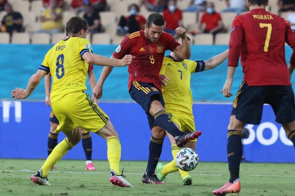 Imágenes del partido España-Suecia de la Eurocopa.