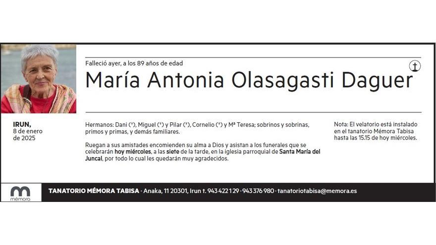 MARIA ANTONIA OLASAGASTI DAGUER