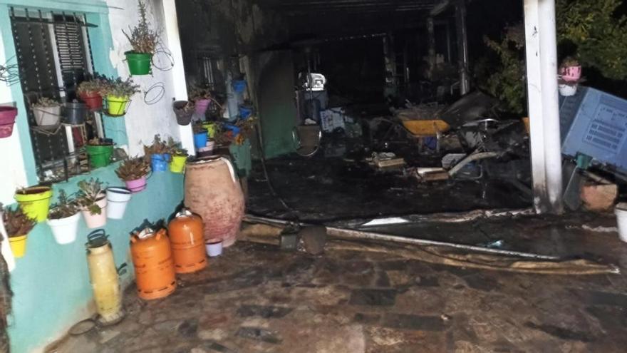 Herido un hombre de 67 años en el incendio de una caseta de campo en Tudela