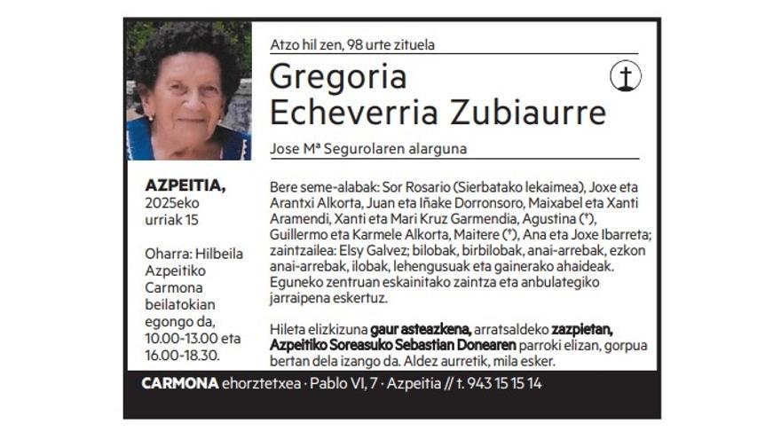 Gregoria Echeverria Zubiaurre