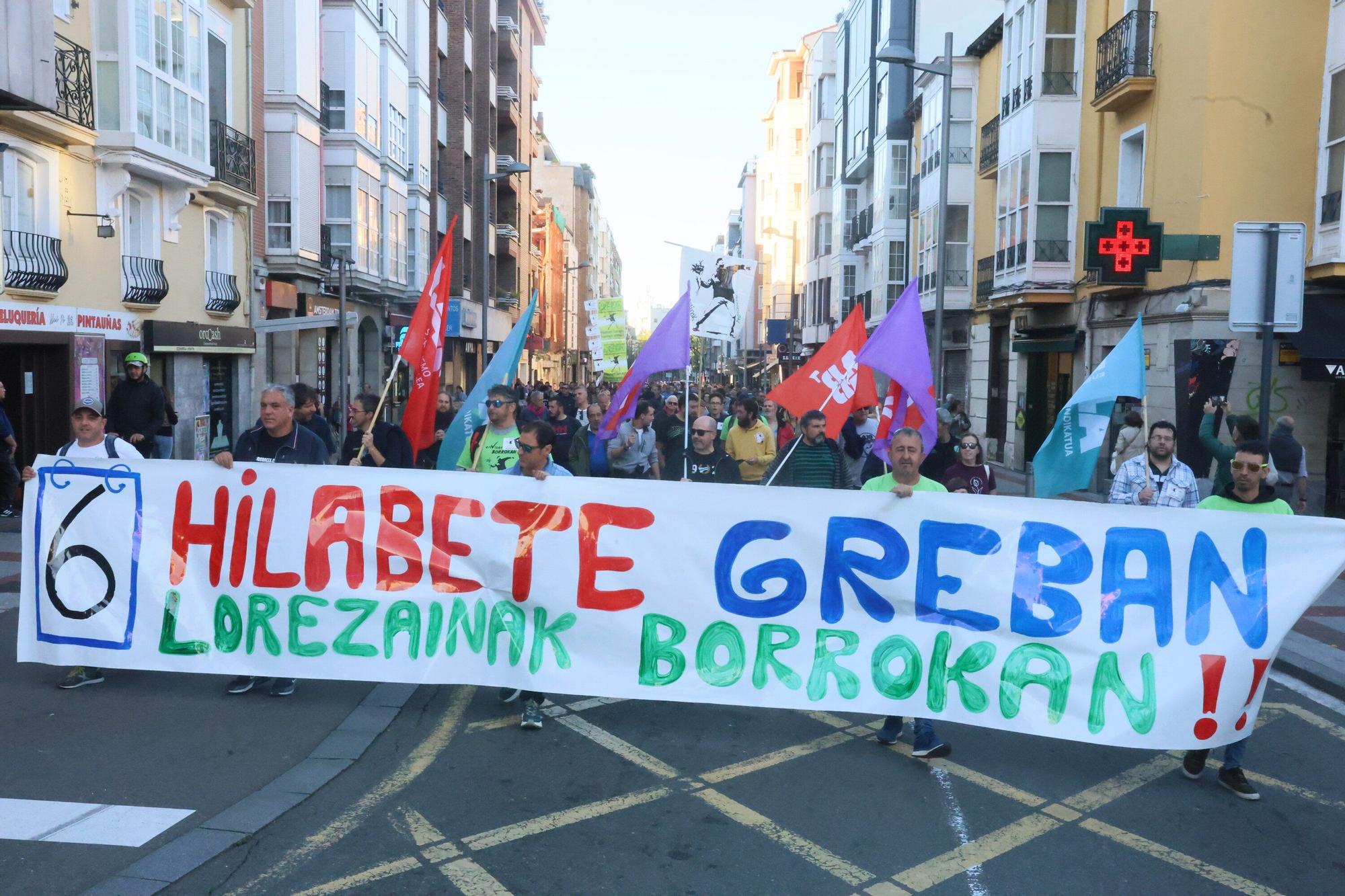 En imágenes: Los jardineros de Vitoria cumplen seis meses de huelga con una manifestación
