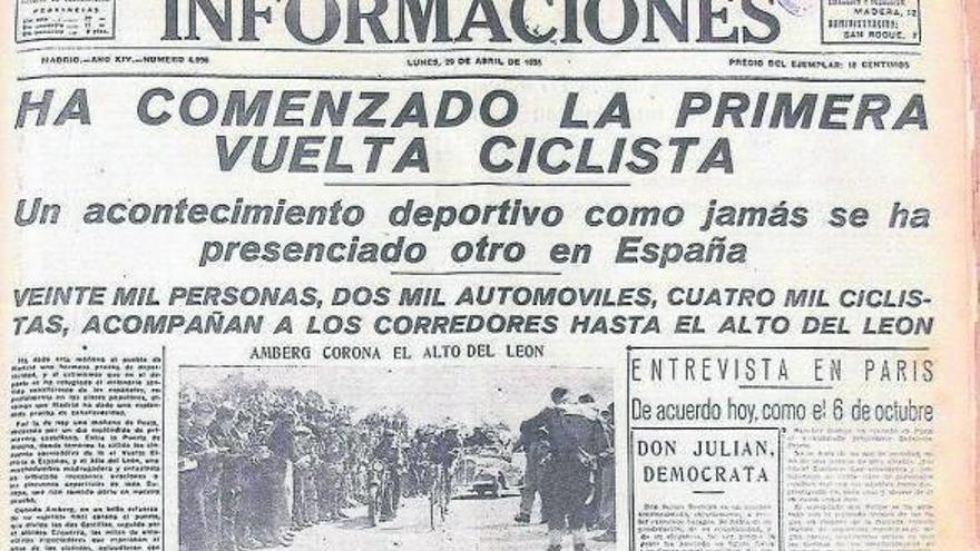 Portada del lunes 29 de abril de 1935 del periódico ‘Informaciones’.