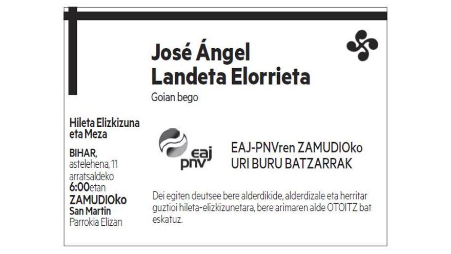 José Ángel Landeta Elorrieta