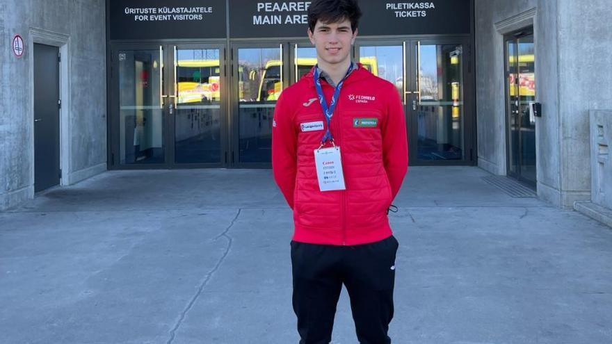 Euken Alberdi, en la sede del Mundial junior, en Tallin.