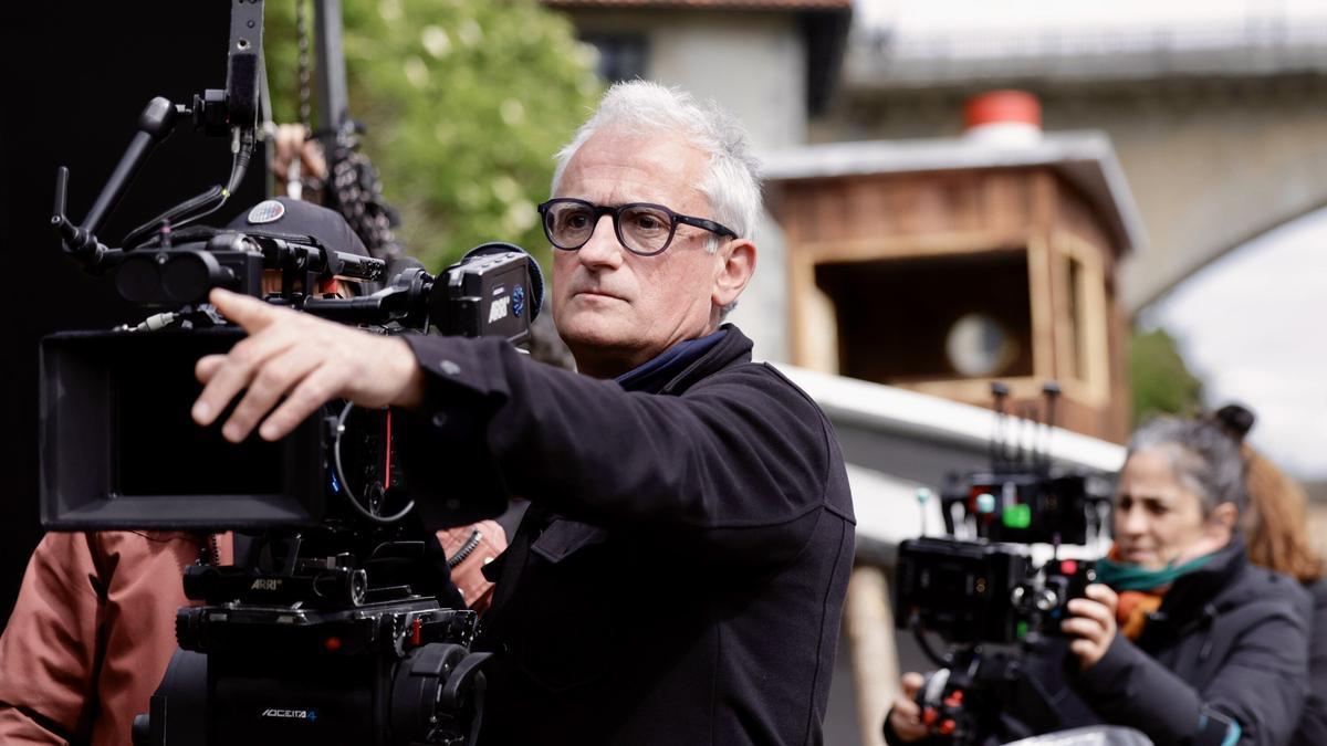 Asier Altuna, durante el rodaje de la película rodada en Bizkaia