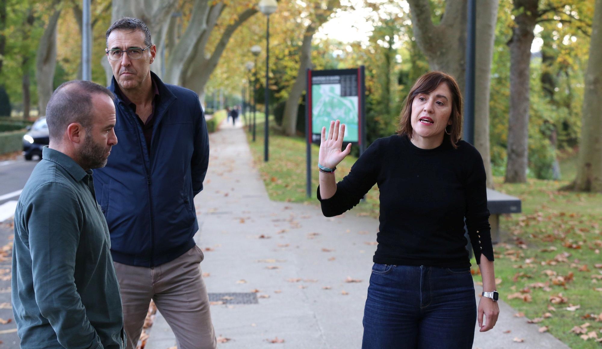 Fotos del nuevo trazado en la carretera de la Universidad de Navarra