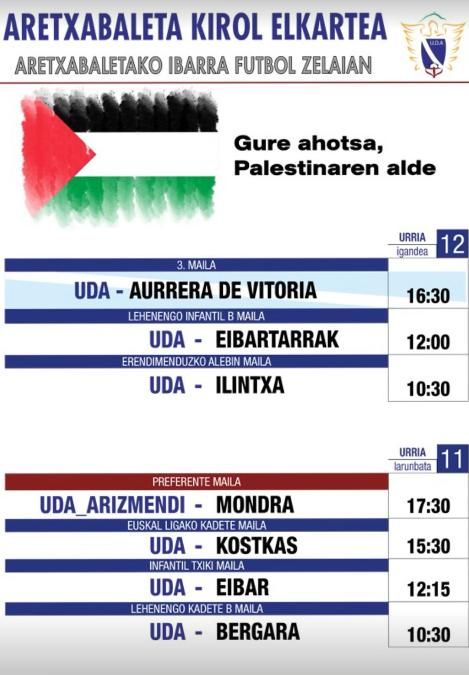 Partidos de la UDA de este fin de semana.