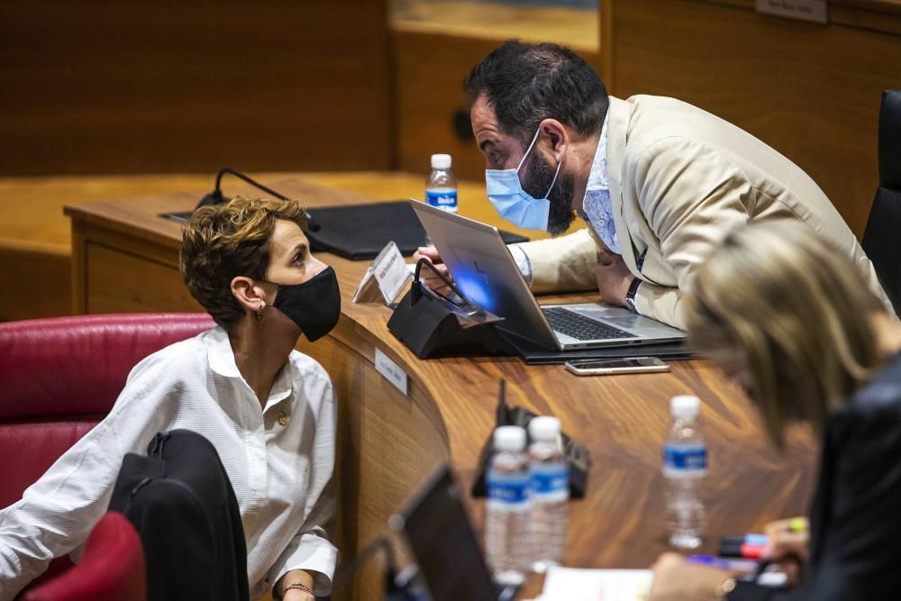 Imágenes del Parlamento de Navarra del pleno de este jueves 25 de marzo