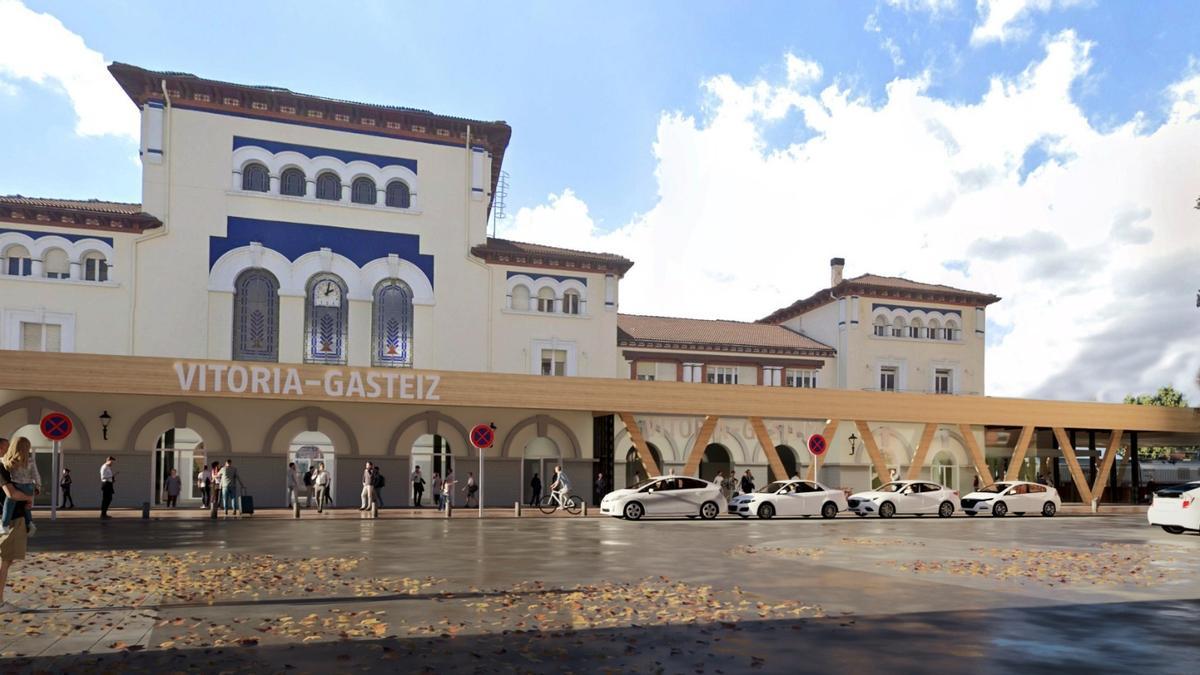 Infografía digital de la nueva estación de tren de Vitoria