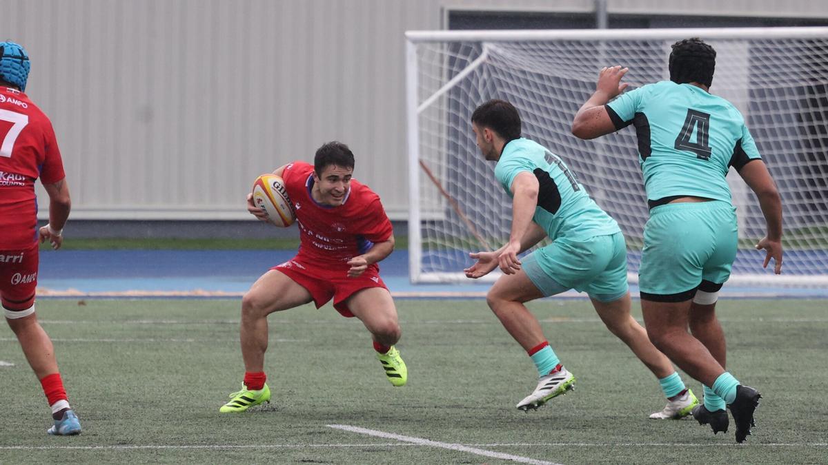 Alain Araña, en el partido entre el Ampo Ordizia y el Barcelona. Alain Araña, en el partido entre el Ampo Ordizia y el Barcelona.