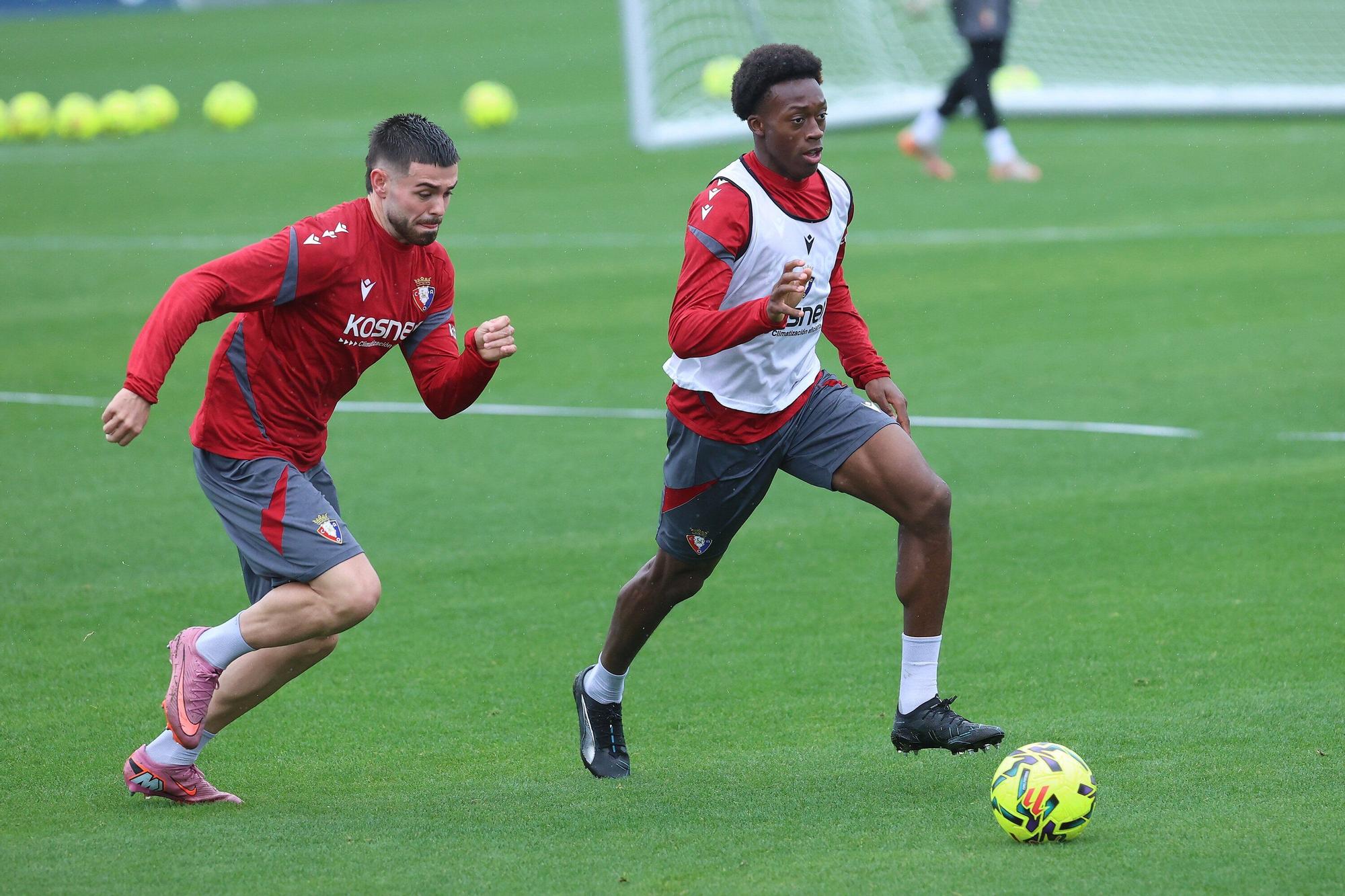 Entrenamiento de Osasuna previo al viaje a Sevilla