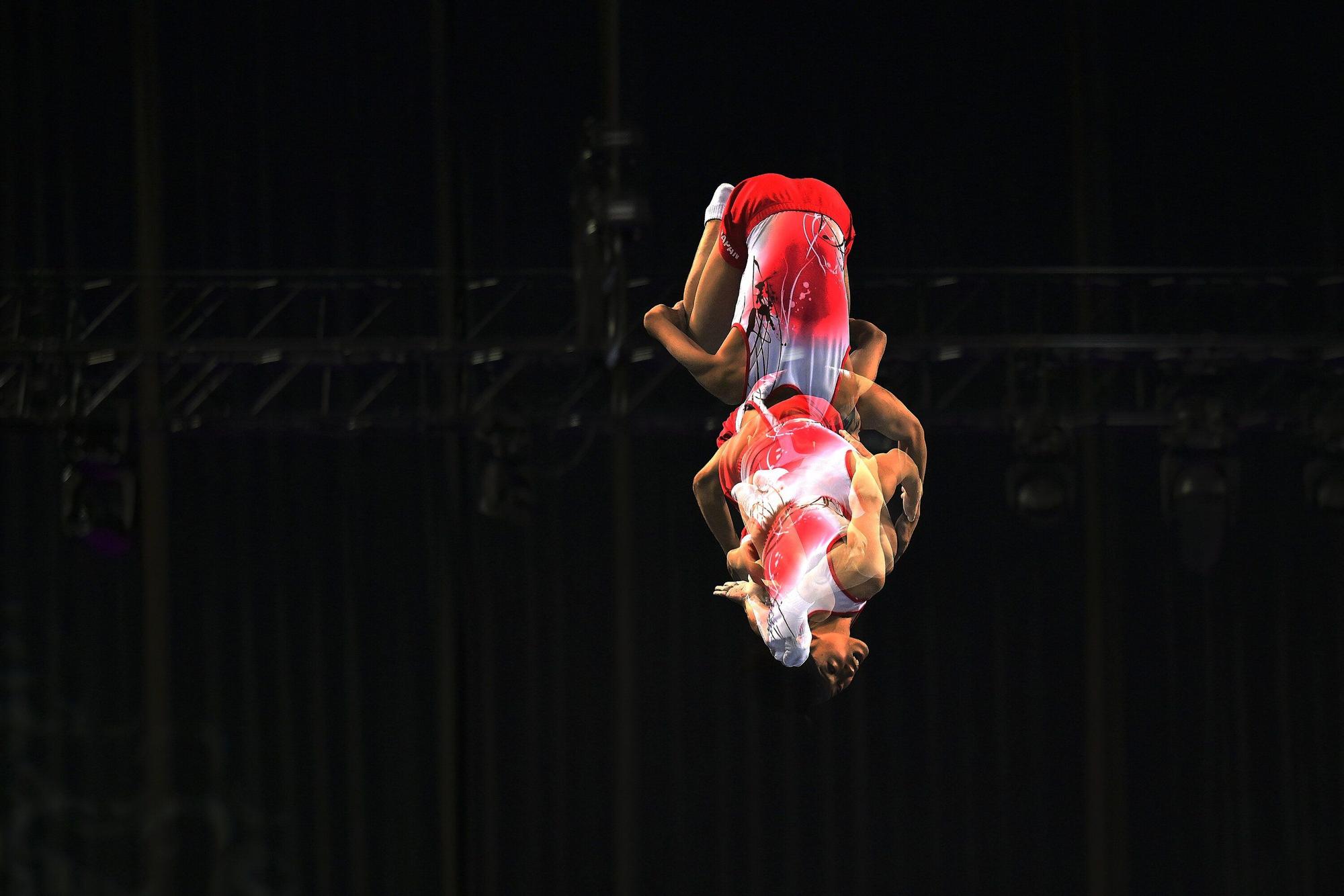 Las fotos más espectaculares del Mundial de gimnasia de trampolín en Pamplona