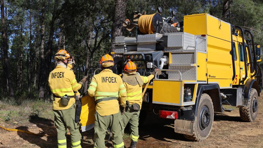 Extremadura tiene once incendios forestales activos