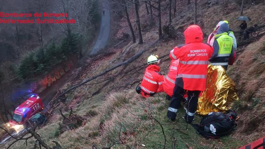 Rescatado un varón de 82 años en Goizueta
