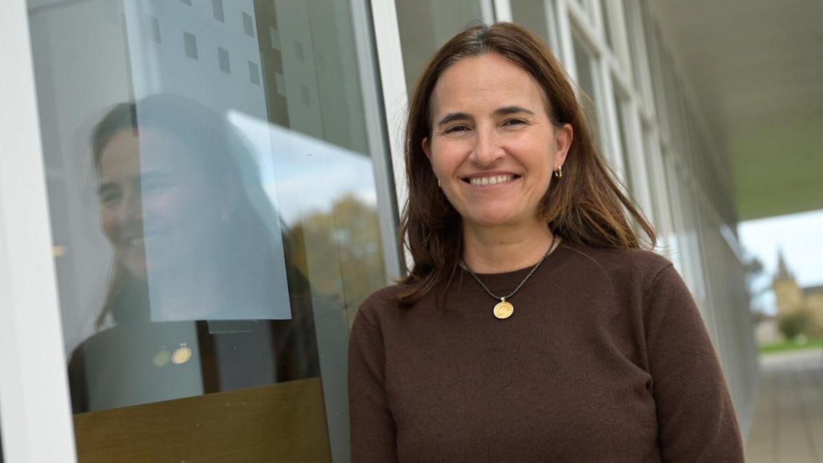 La directora general de Danobatgroup, Nerea Aranguren, tras su exposición en el congreso de AFM Clúster.