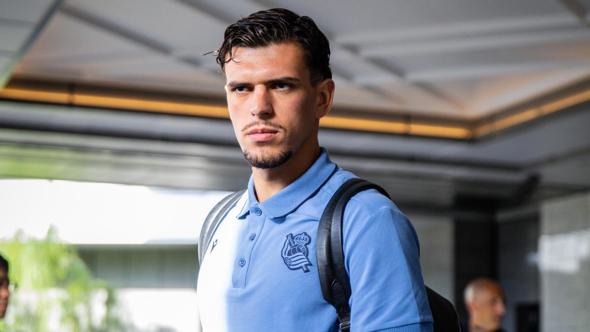 Javi Lopez, durante la gira de la Real en Japón.