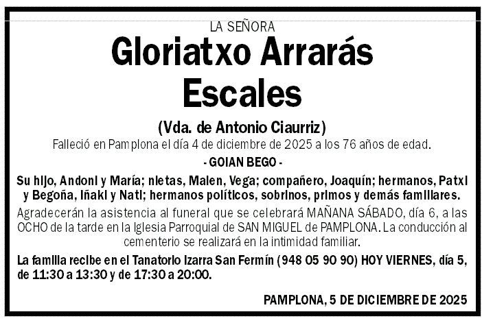 Gloriatxo Arrarás Escales