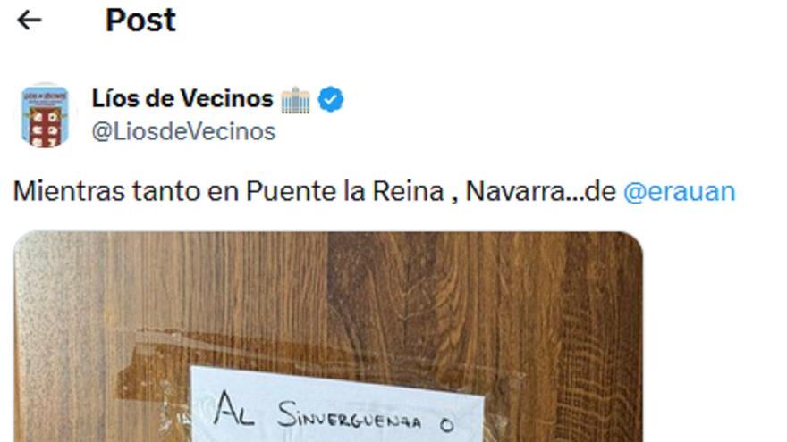 Le rompen dos veces la puerta de casa de una patada y pone este impactante cartel