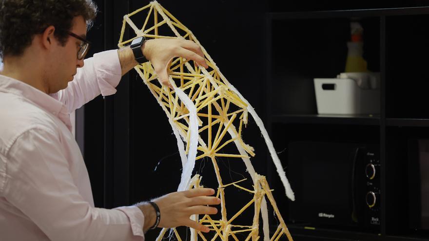 Un estudiante de ingeniería mecánica de la UPNA logra un nuevo récord el VI Concurso Nacional de Estructuras con espaguetis