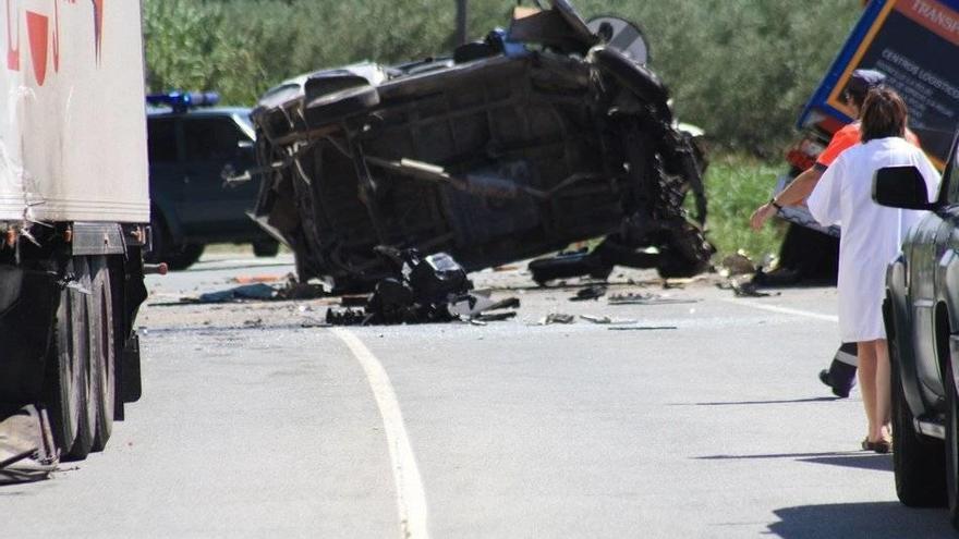 Imagen del accidente mortal ocurrido en Lerín.