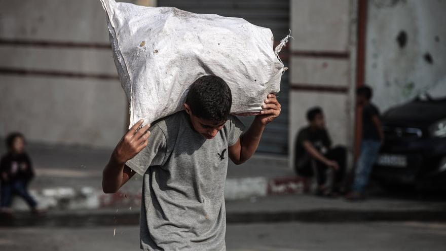 Los alimentos que entran en Gaza son  la mitad de lo que necesita la población