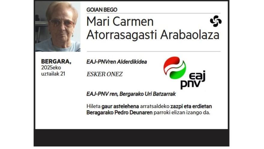 MARI CARMEN ATORRASAGASTI ARABAOLAZA