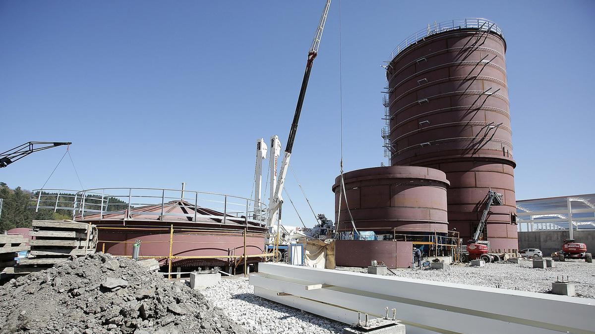 Imagen de archivo de la construcción de una planta de biometanización.