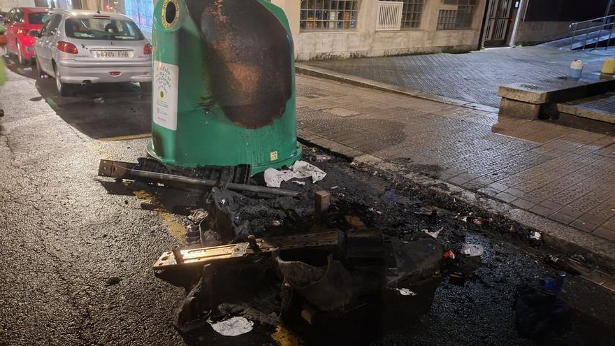 Quema de contenedores en Deusto y Txurdinaga