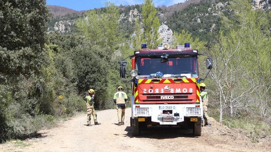 Imagen de archivo: simulacro de un incendio forestal transfronterizo que empieza en Laguardia