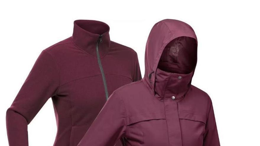 La chaqueta 3 en 1 impermeable Forclaz 100 de Decathlon