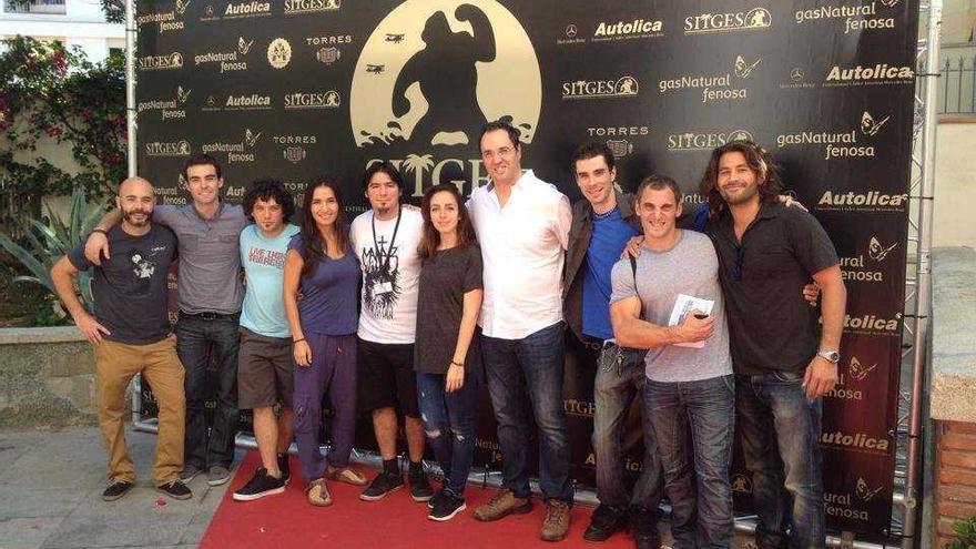 Con el equipo de ‘El bosque negro’ en 2014.
