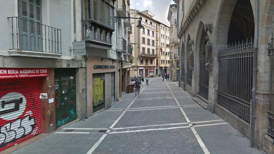 Vista de la calle San Saturnino de Pamplona.