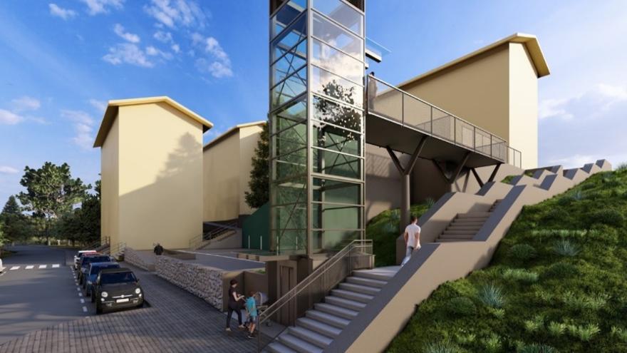 Infografía del futuro ascensor de Errotazar / Ayuntamiento de Irun Infografía del futuro ascensor de Errotazar / Ayuntamiento de Irun