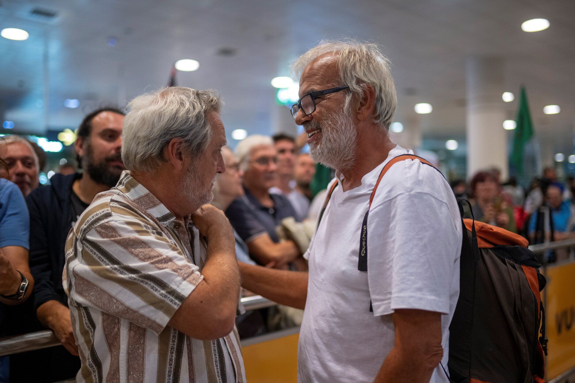 Llegada de los 27 integrantes de la flotilla a Gaza a los aeropuertos de Madrid, Bilbao y Barcelona