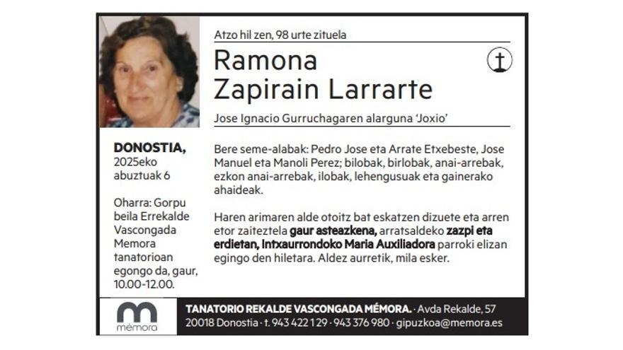 Ramona Zapirain Larrarte