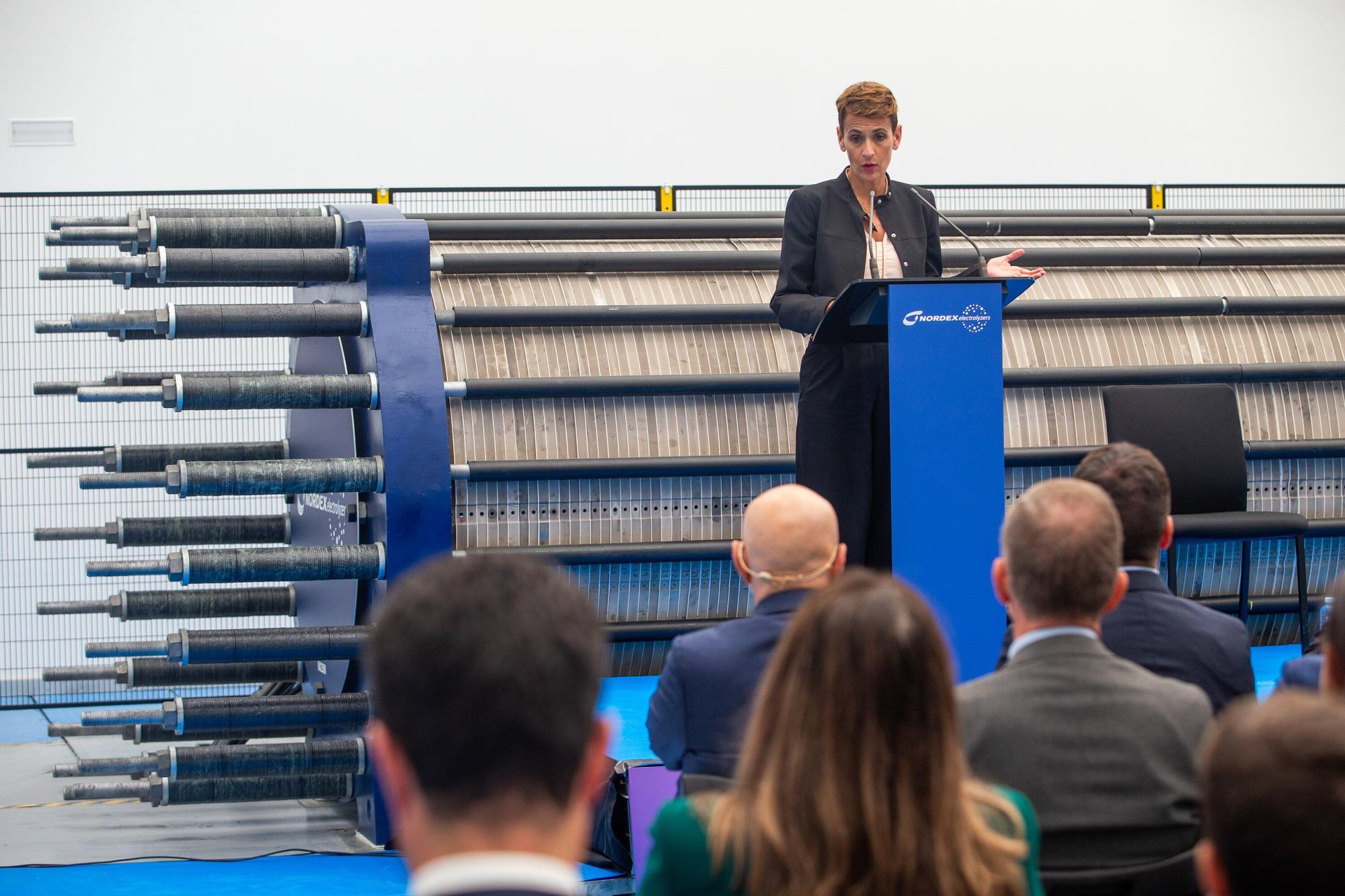 Acto de presentación del Electrolyzer NX2500, el nuevo electrolizador de la empresa Nordex en Lumbier