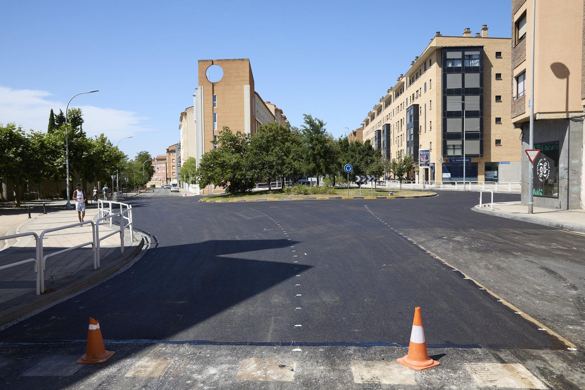 Fotos de las obras en Pamplona, que no descansa ni en verano
