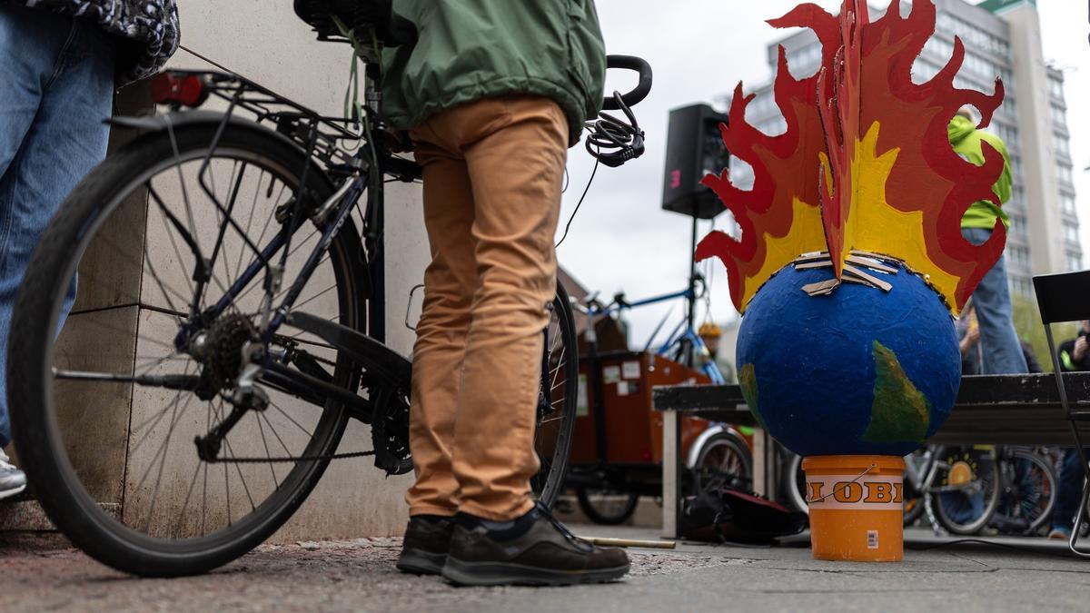 Activista climático en una protesta celebrada en Alemania.