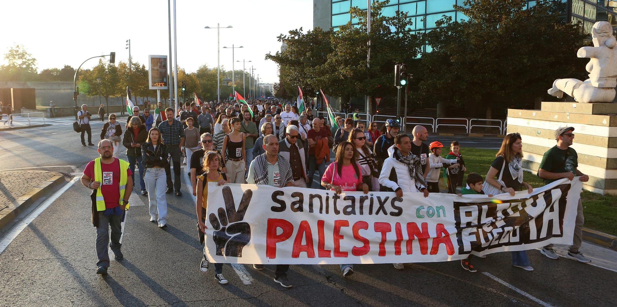 Una manifestación en Pamplona reclama el final del "colonialismo y la ocupación" en Palestina