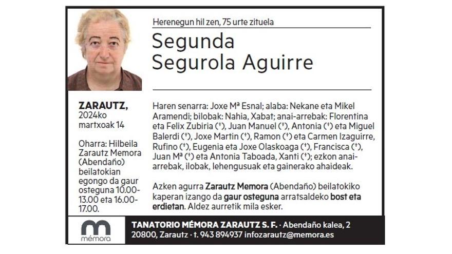 SEGUNDA SEGURA AGUIRRE